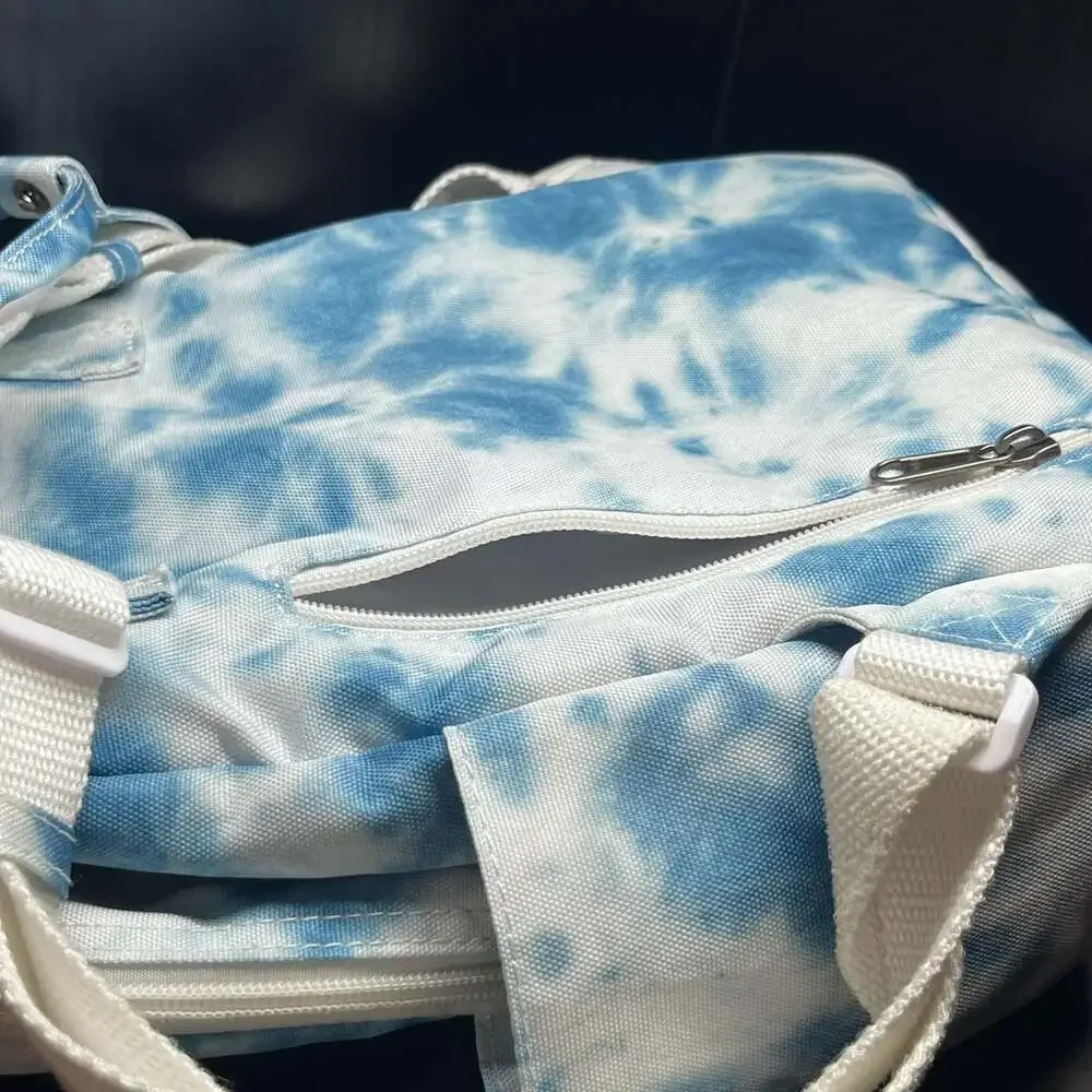 Hot Style Bestie Bag Mini Backpack Blue White Tie Dye Travel School Daypack